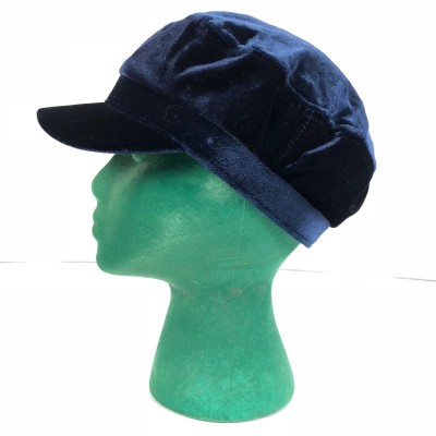  Velvet Blue Newsboy Hats Flat Cap Baker Boy Cabbie Gatsby Beret   eb-61349432